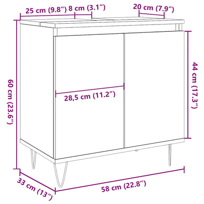 Bathroom Cabinet Concrete Grey 58x33x60 cm Engineered Wood