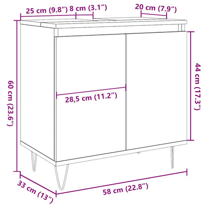 Bathroom Cabinet Artisan Oak 58x33x60 cm Engineered Wood