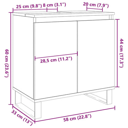 Bathroom Cabinet Concrete Grey 58x33x60 cm Engineered Wood