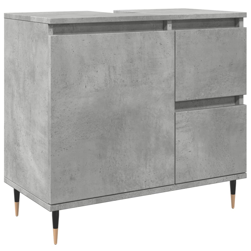 Bathroom Cabinet Concrete Grey 65x33x60 cm Engineered Wood - Bend