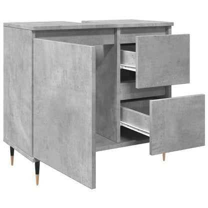 Bathroom Cabinet Concrete Grey 65x33x60 cm Engineered Wood - Bend