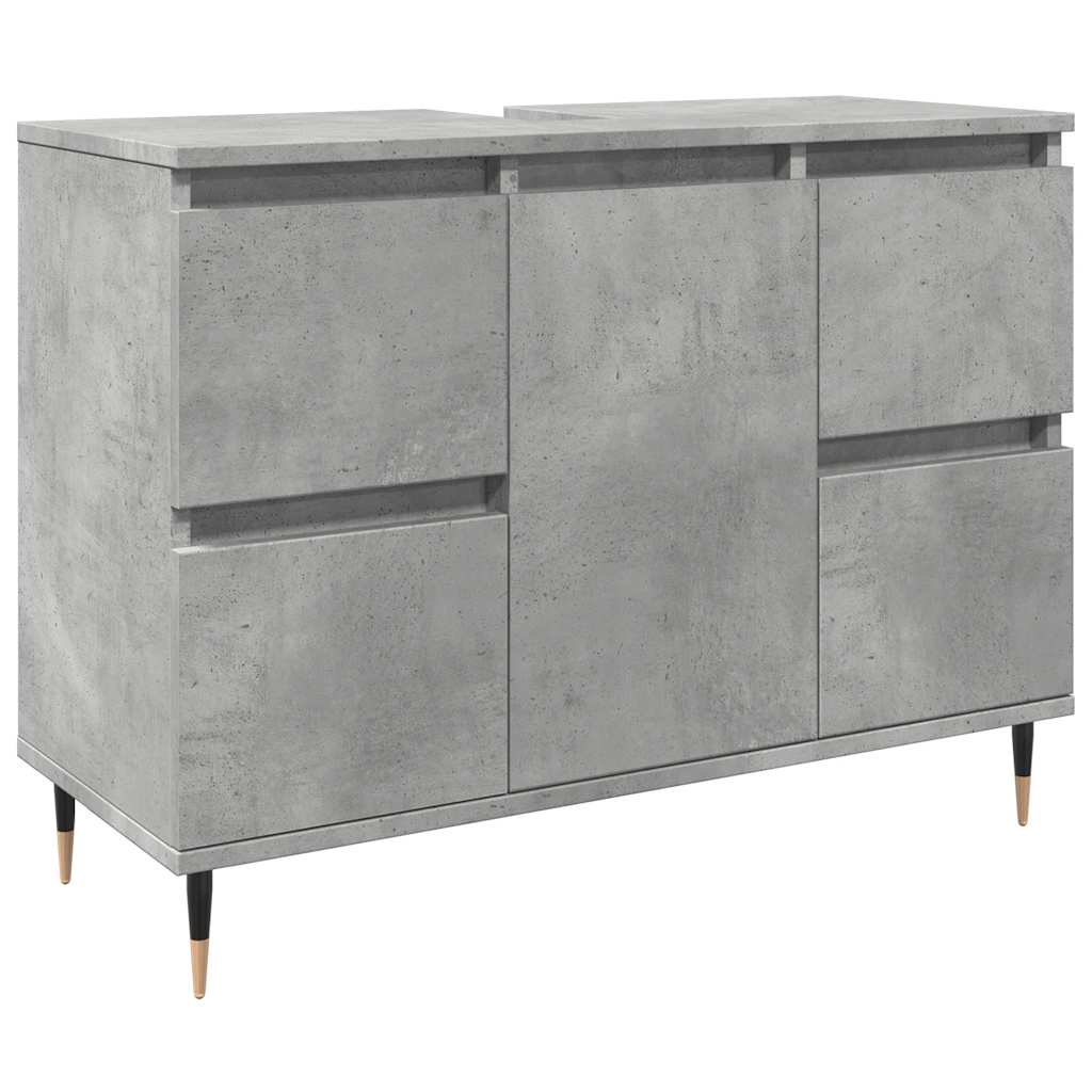 Bathroom Cabinet Concrete Grey 80x33x60 cm Engineered Wood