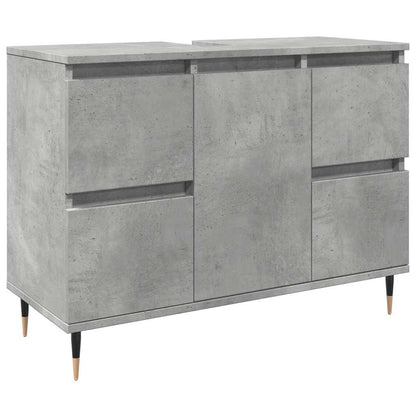 Bathroom Cabinet Concrete Grey 80x33x60 cm Engineered Wood