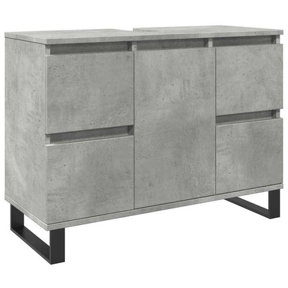 Bathroom Sink Cabinet Concrete Grey 80x33x60 cm Engineered Wood