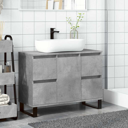 Bathroom Sink Cabinet Concrete Grey 80x33x60 cm Engineered Wood