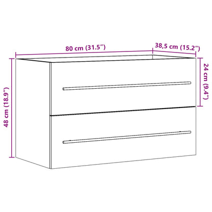 Sink Cabinet Artisian Oak 80x38.5x48 cm Engineered Wood