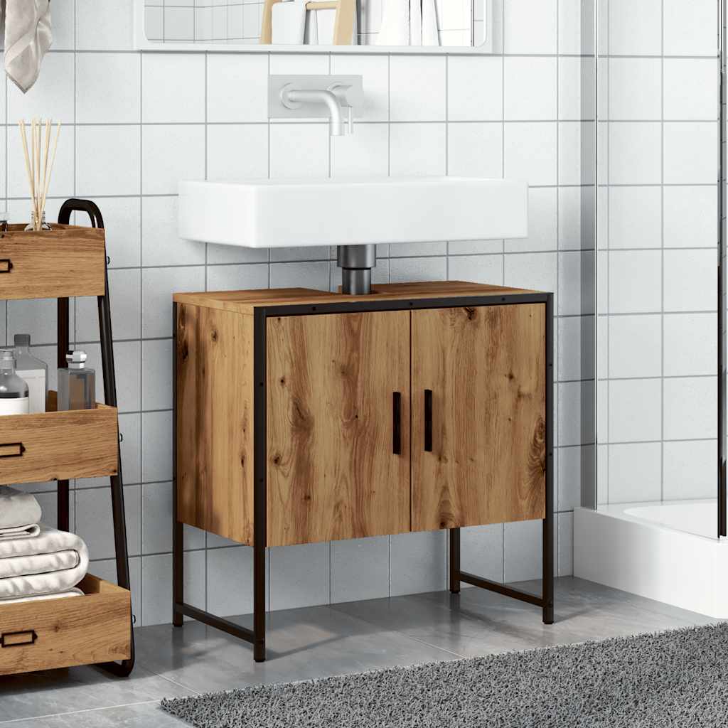 Bathroom Sink Cabinet Artisan Oak 60x33x60 cm Engineered Wood - Bend