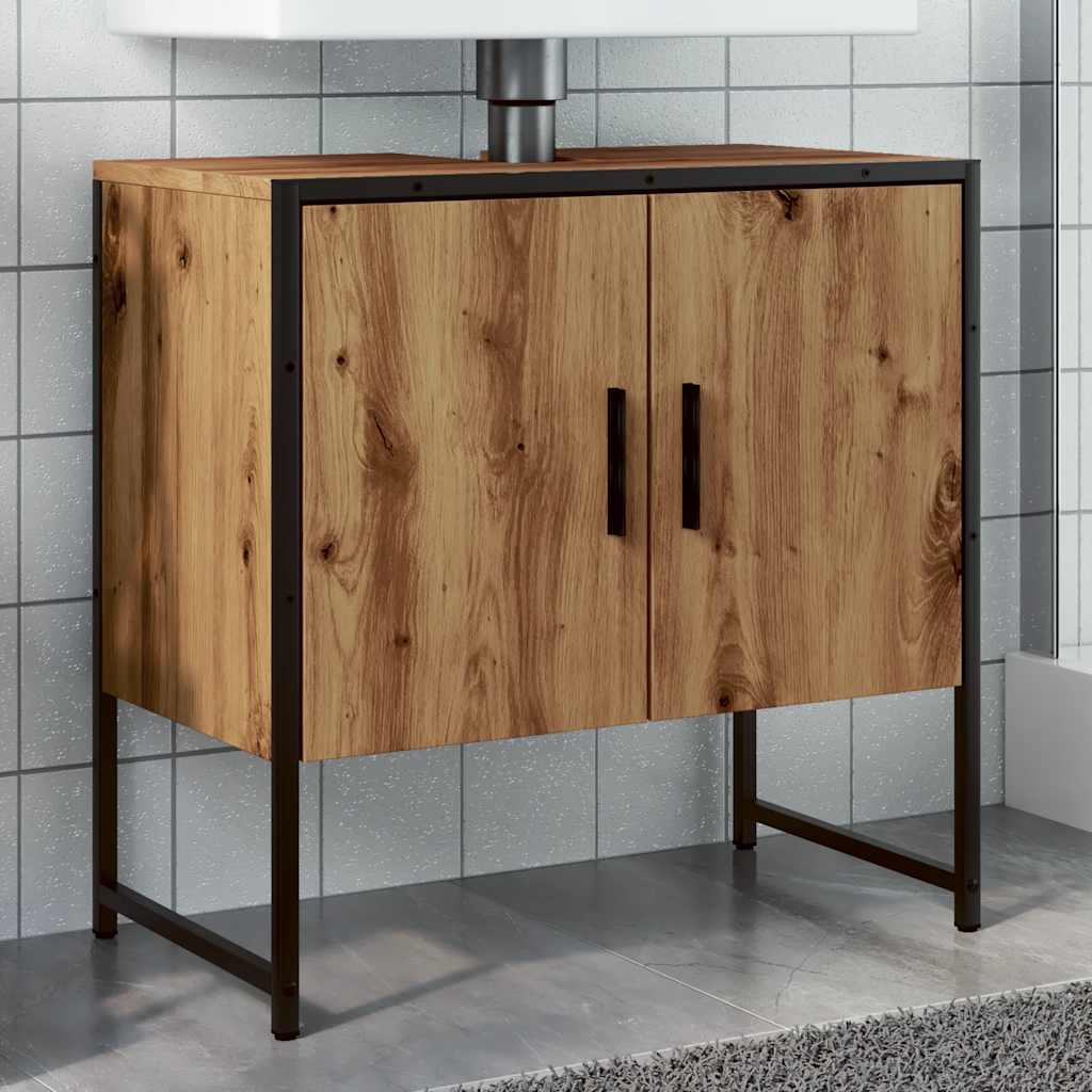 Bathroom Sink Cabinet Artisan Oak 60x33x60 cm Engineered Wood - Bend