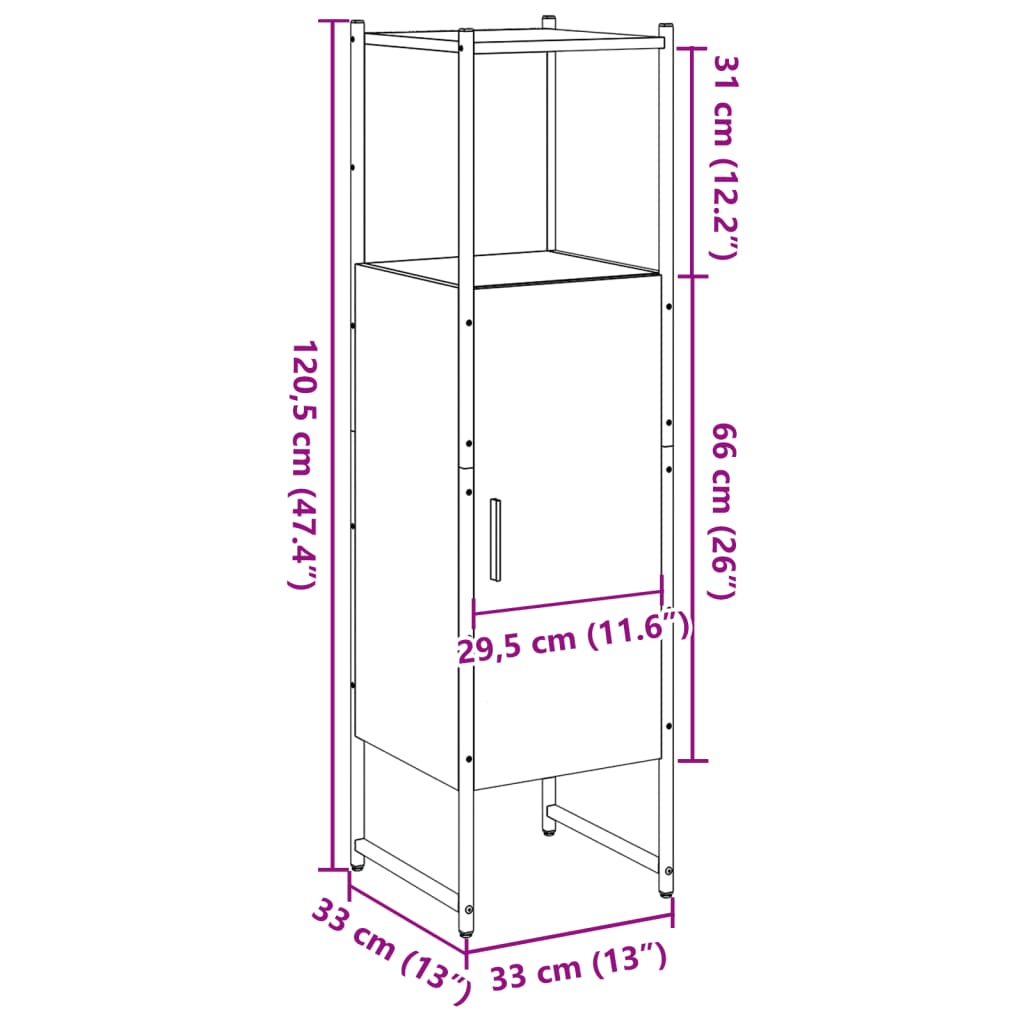 Bathroom Cabinet Artisan Oak 33x33x120.5 cm Engineered Wood - Bend