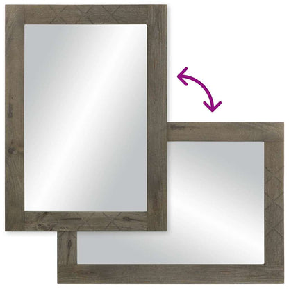 Bathroom Mirror Grey 50x3x70 cm Solid Wood Mango