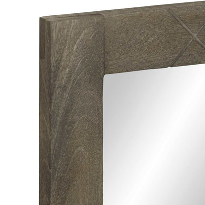 Bathroom Mirror Grey 50x3x70 cm Solid Wood Mango