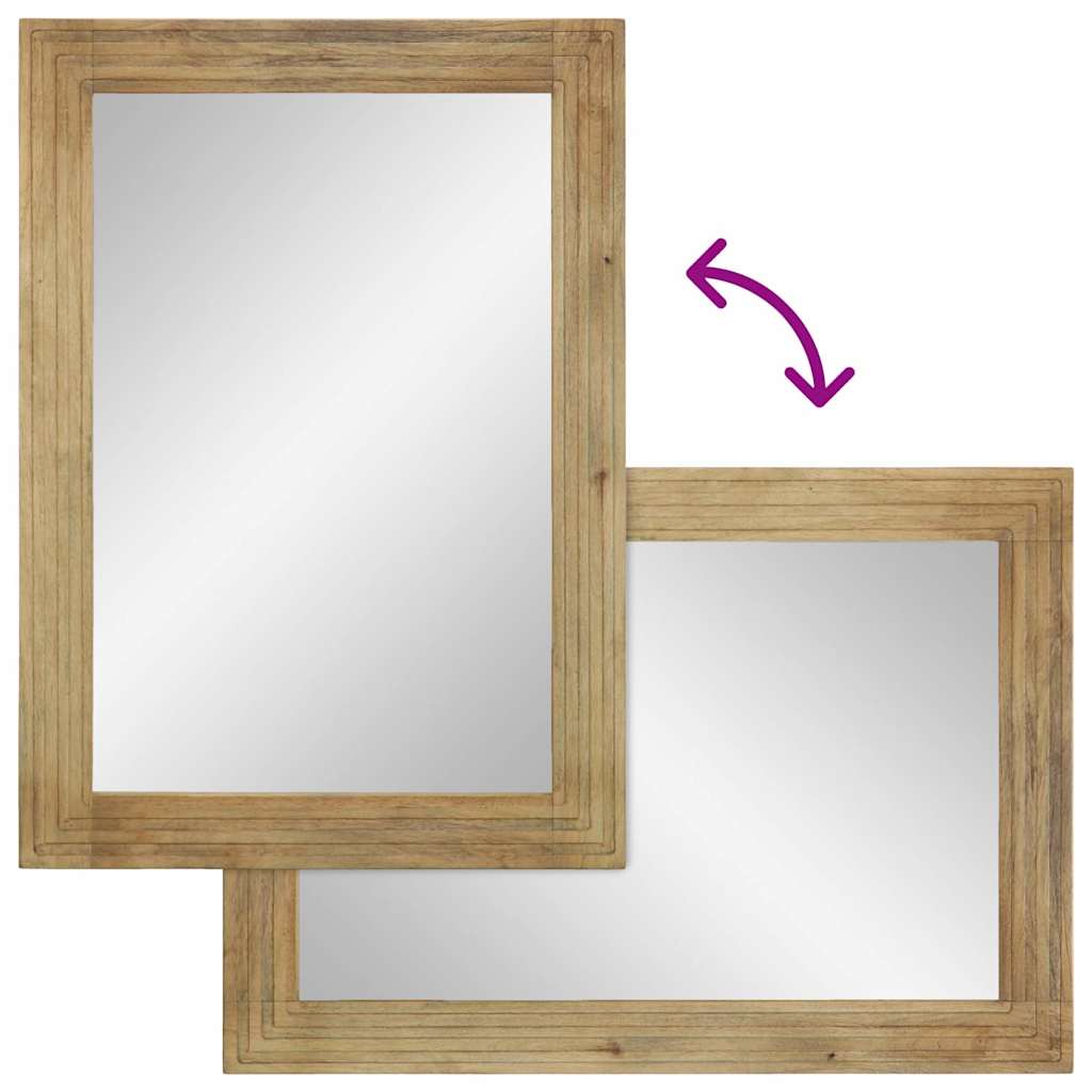 Bathroom Mirror Brown 50x70x2.5 cm Solid Wood Mango