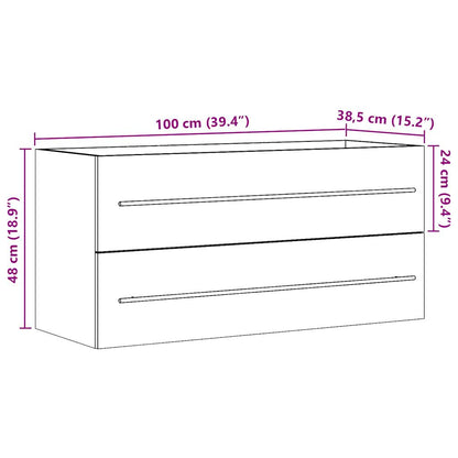 Sink Cabinet Sonoma Oak 100x38.5x48 cm Engineered Wood