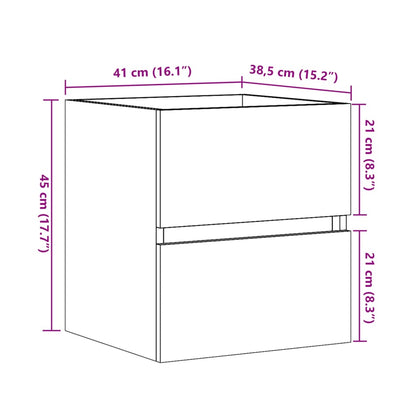 Sink Cabinet Concrete Grey 41x38.5x45 cm Engineered Wood