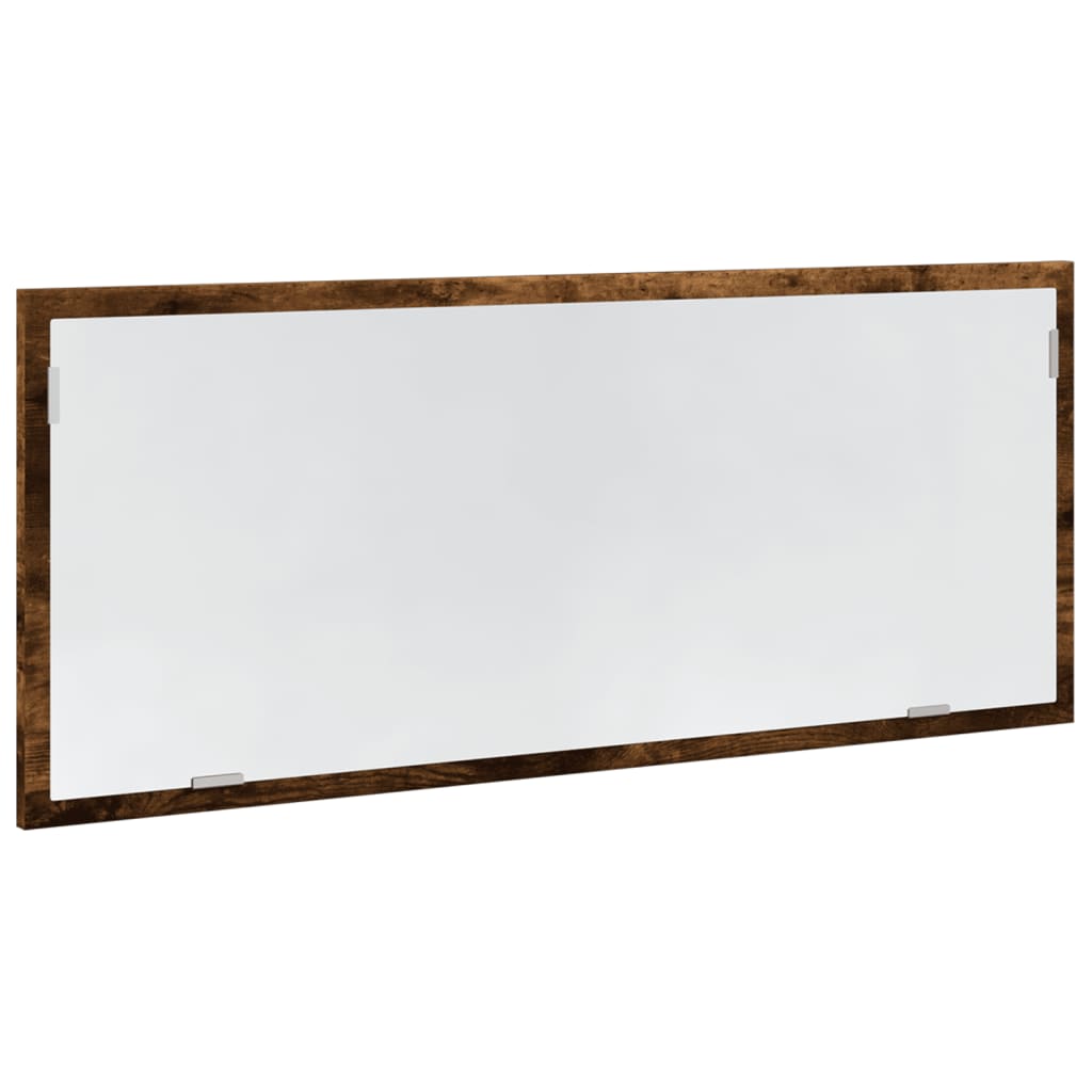 LED Bathroom Mirror Smoked Oak 100x8.5x37 cm Engineered Wood - Bend