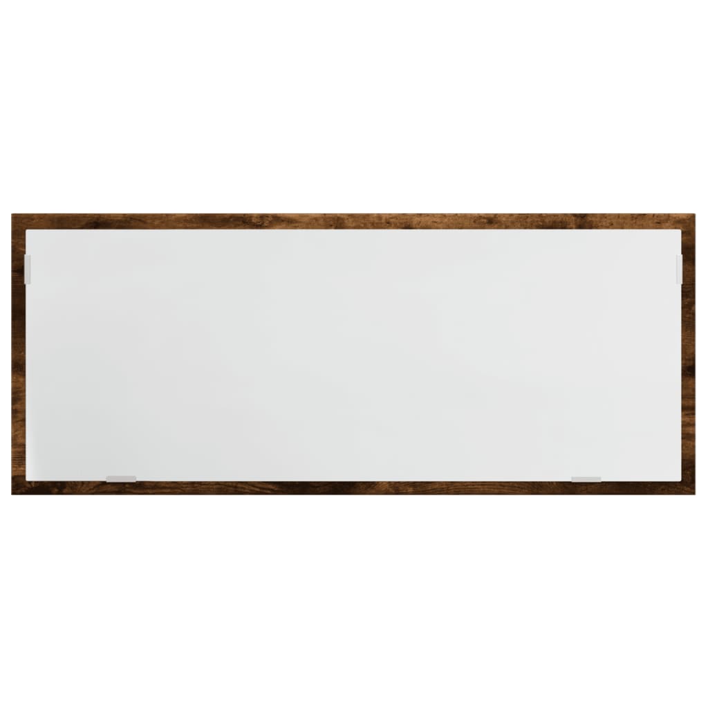 LED Bathroom Mirror Smoked Oak 100x8.5x37 cm Engineered Wood - Bend