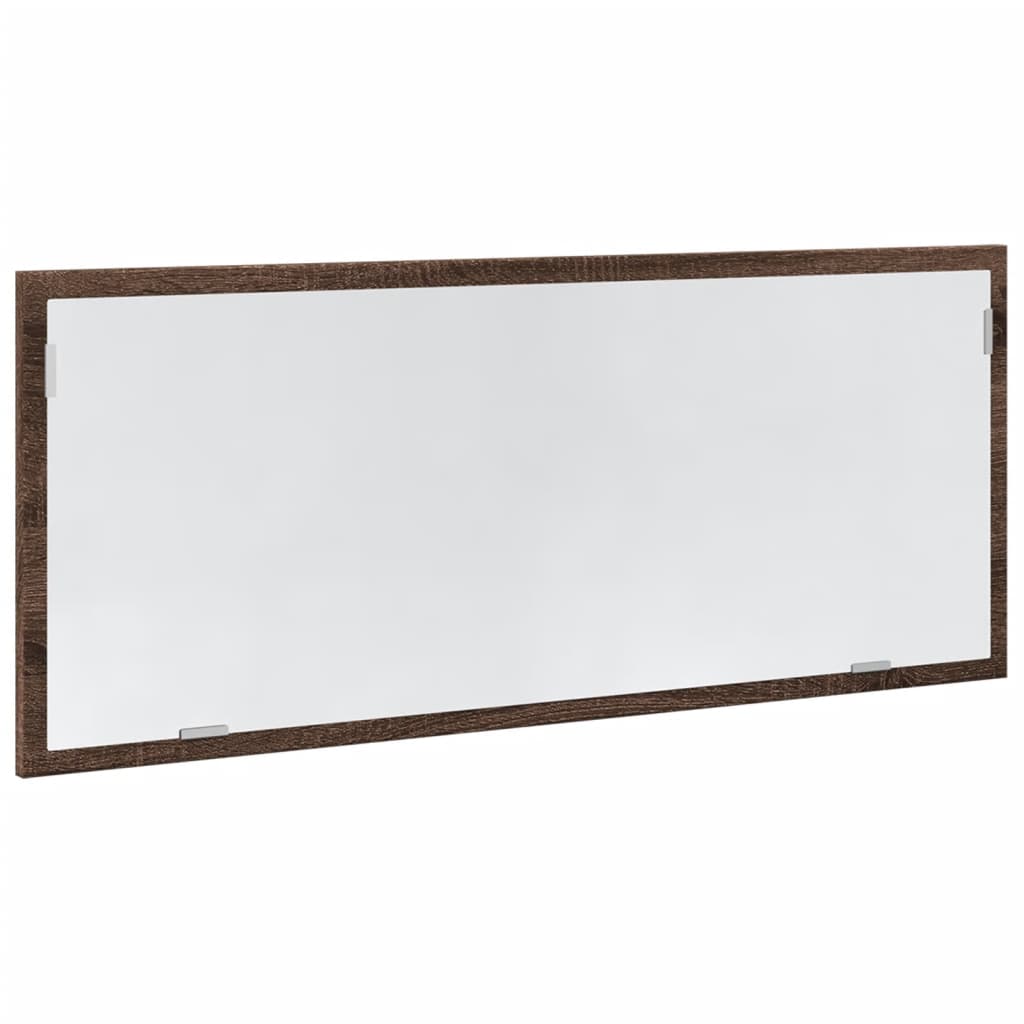 LED Bathroom Mirror Brown Oak 100x8.5x37 cm Engineered Wood - Bend