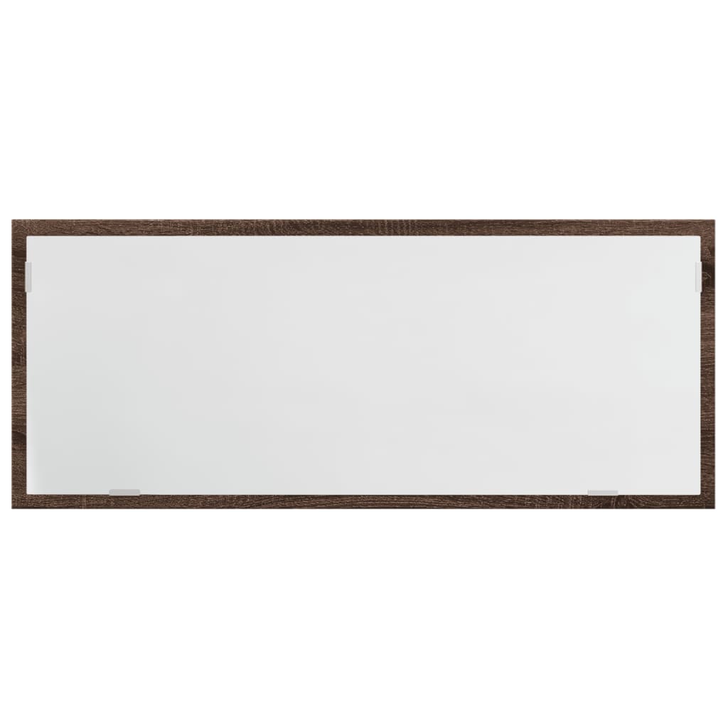 LED Bathroom Mirror Brown Oak 100x8.5x37 cm Engineered Wood - Bend