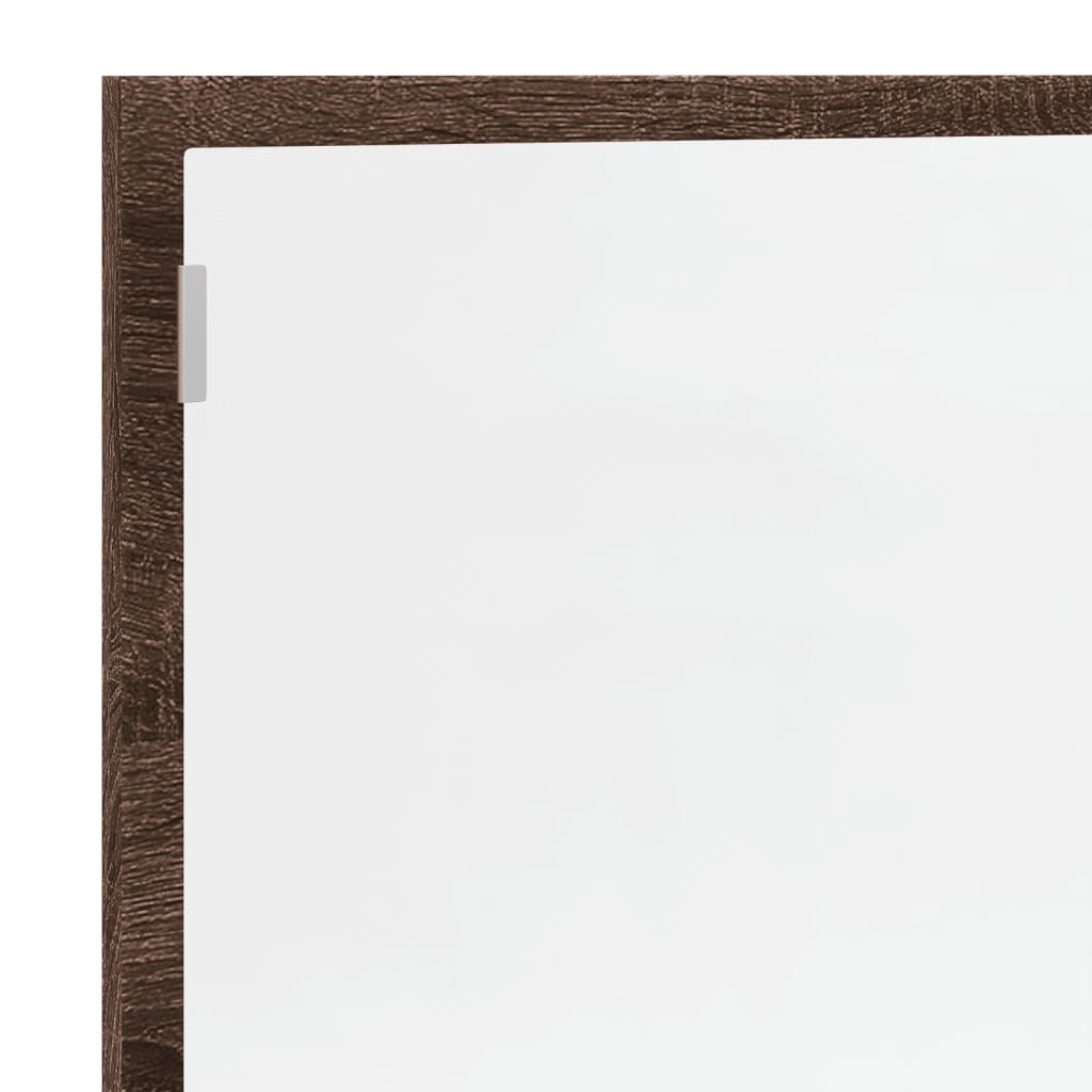 LED Bathroom Mirror Brown Oak 100x8.5x37 cm Engineered Wood - Bend