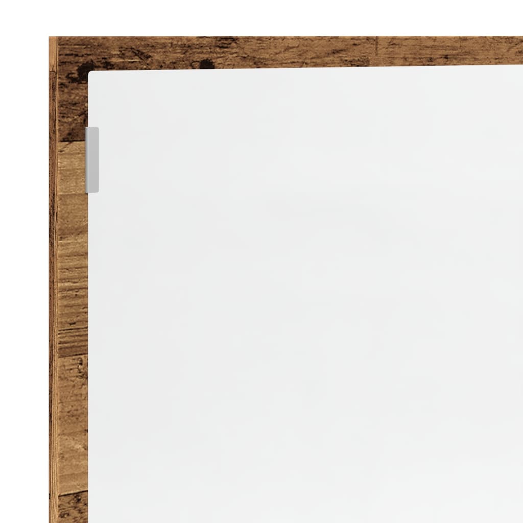 LED Bathroom Mirror Old Wood 100x8.5x37 cm Engineered Wood