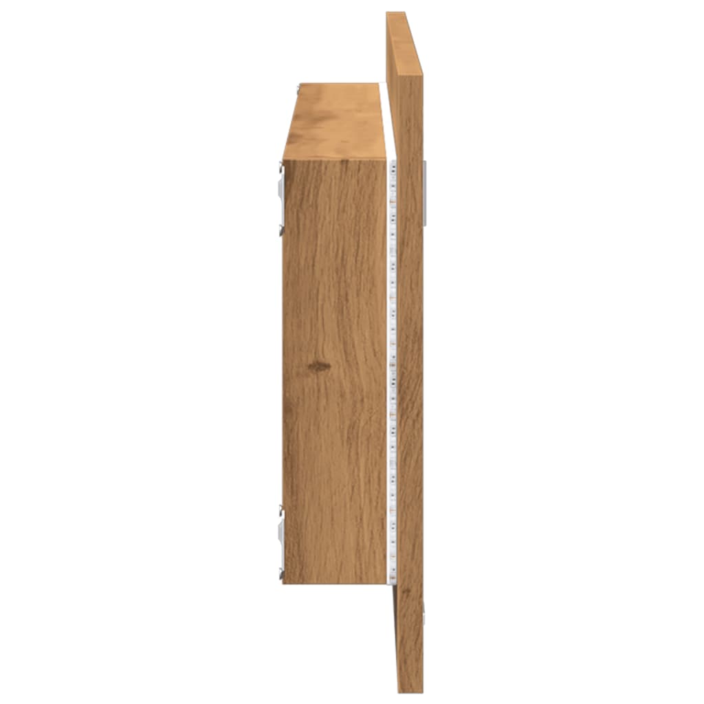 LED Bathroom Mirror Artisan Oak 100x8.5x37 cm Engineered Wood - Bend