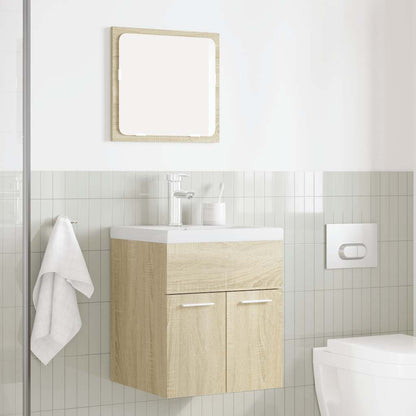 2 Piece Bathroom Furniture Set Sonoma Oak Engineered Wood