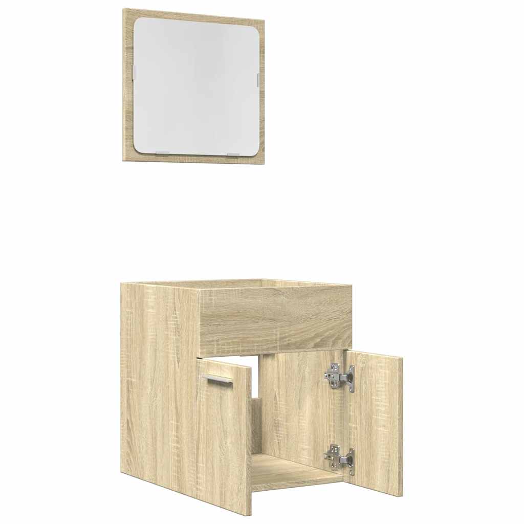 2 Piece Bathroom Furniture Set Sonoma Oak Engineered Wood