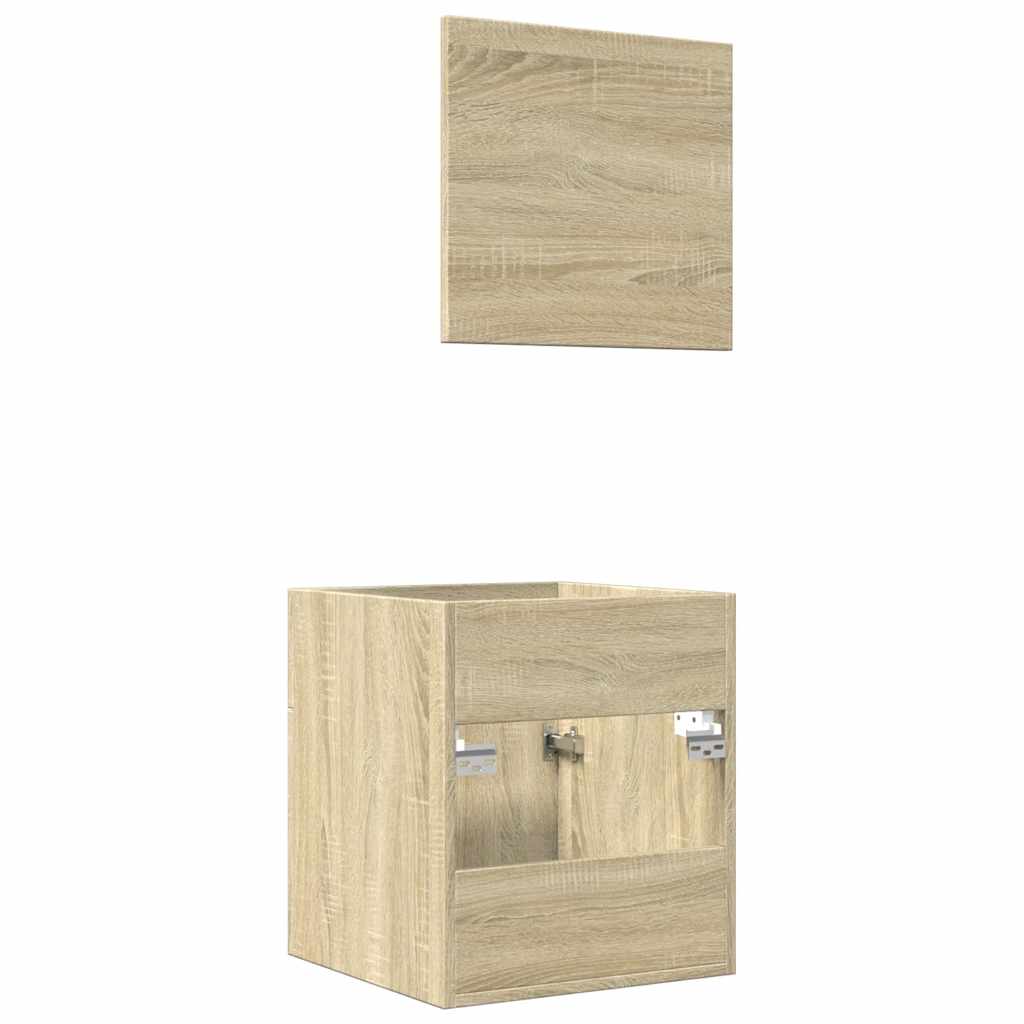 2 Piece Bathroom Furniture Set Sonoma Oak Engineered Wood