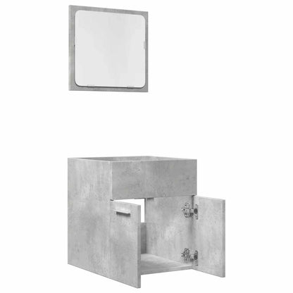 2 Piece Bathroom Furniture Set Concrete Grey Engineered Wood