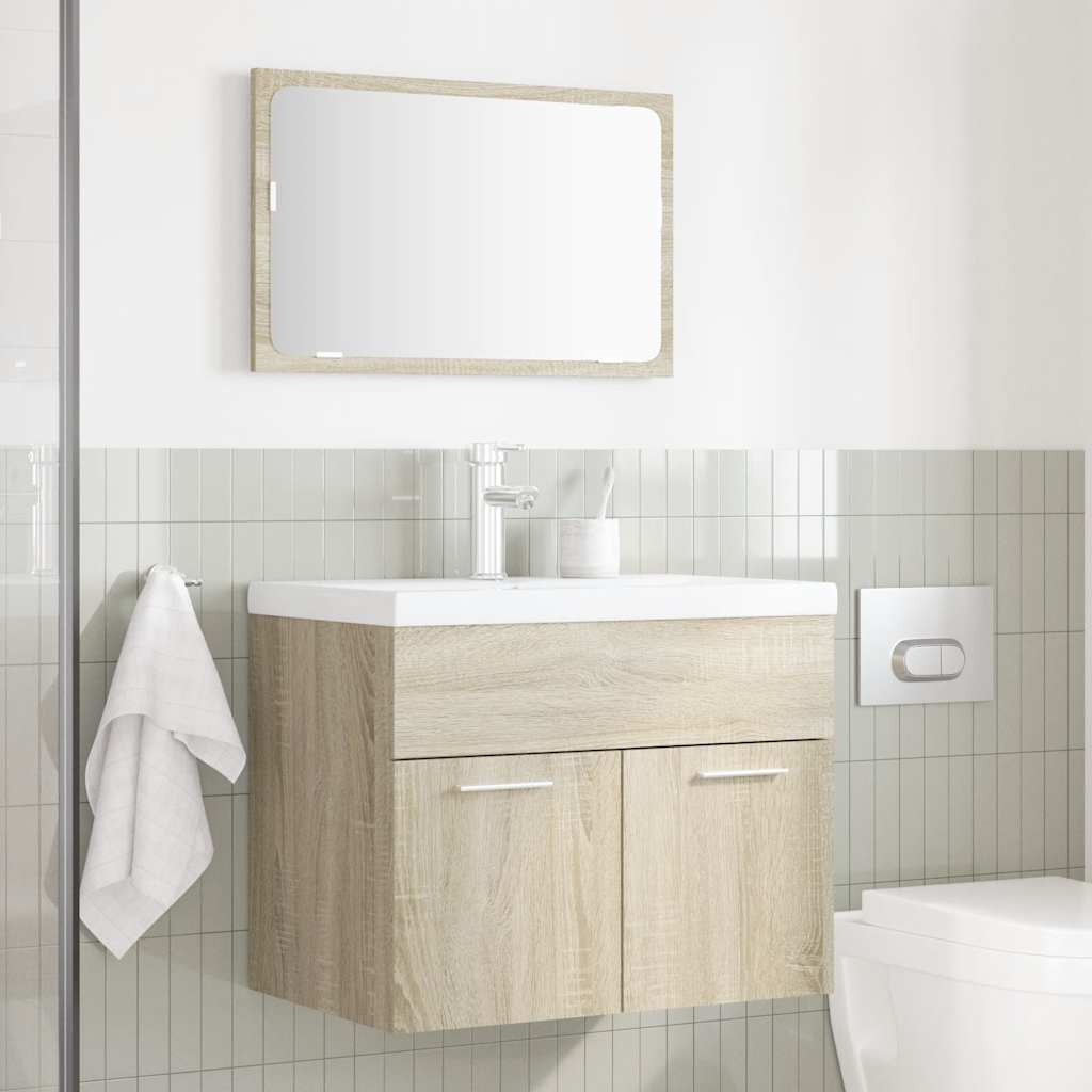 2 Piece Bathroom Furniture Set Sonoma Oak Engineered Wood