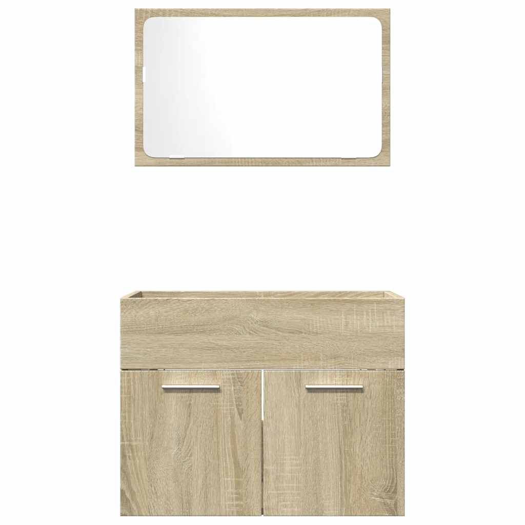 2 Piece Bathroom Furniture Set Sonoma Oak Engineered Wood