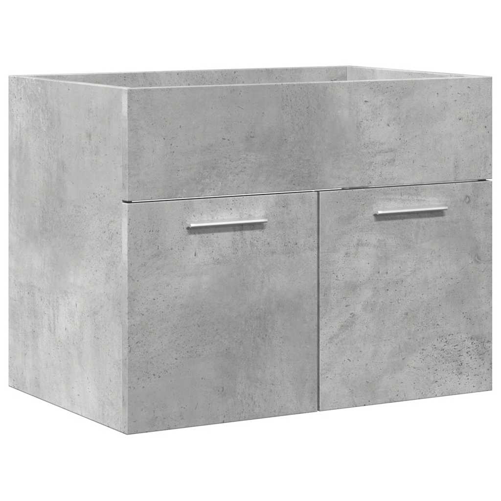 2 Piece Bathroom Furniture Set Concrete Grey Engineered Wood