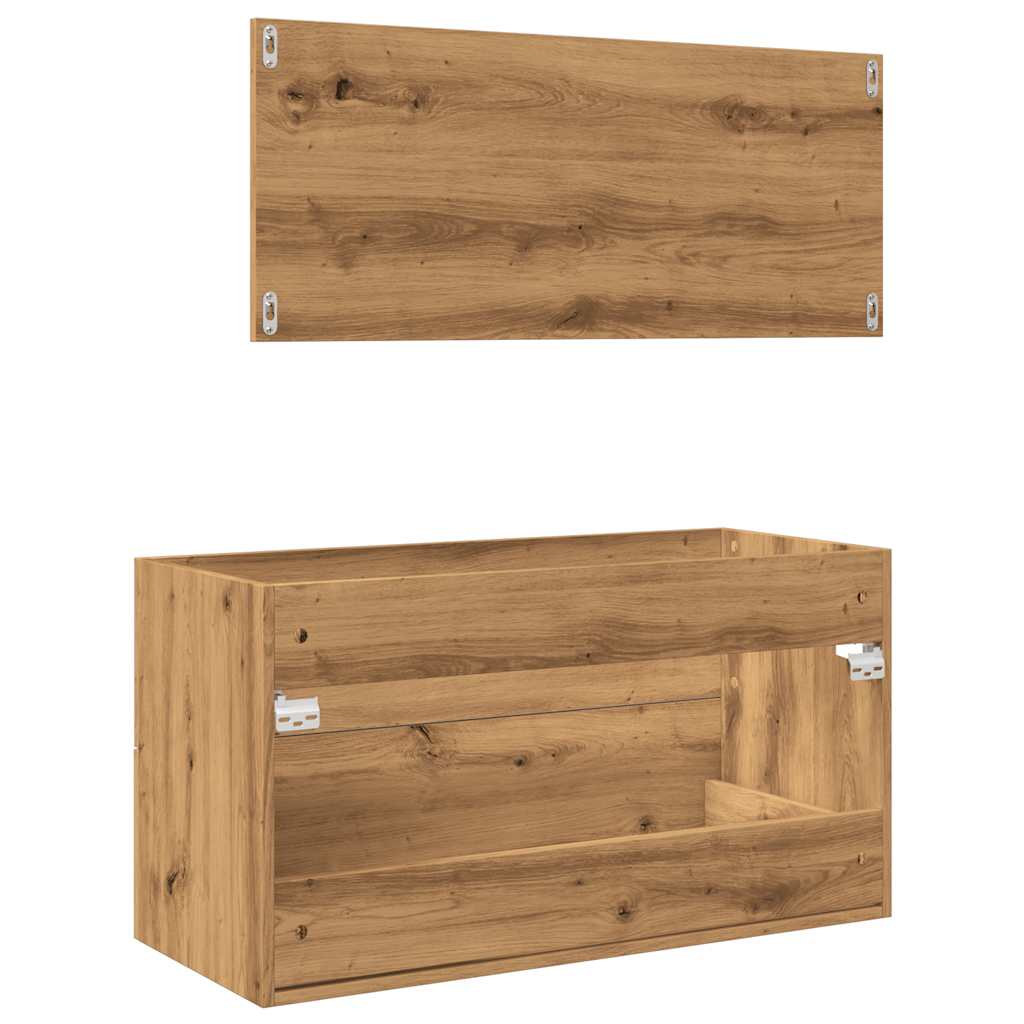 2 Piece Bathroom Furniture Set Artisan Oak Engineered Wood