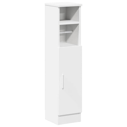 Bathroom Cabinet with Roll Holder White 20.5x22x90 cm