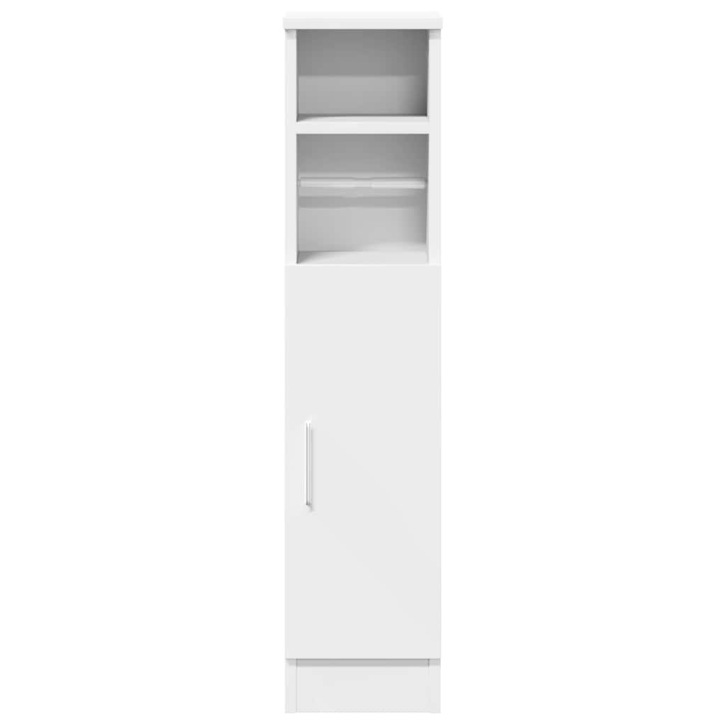 Bathroom Cabinet with Roll Holder White 20.5x22x90 cm