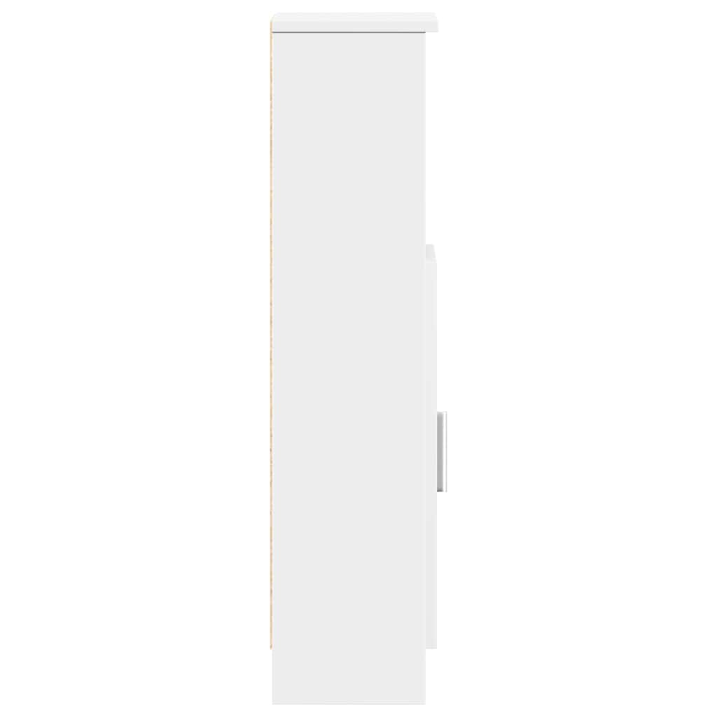 Bathroom Cabinet with Roll Holder White 20.5x22x90 cm