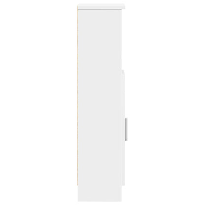 Bathroom Cabinet with Roll Holder White 20.5x22x90 cm