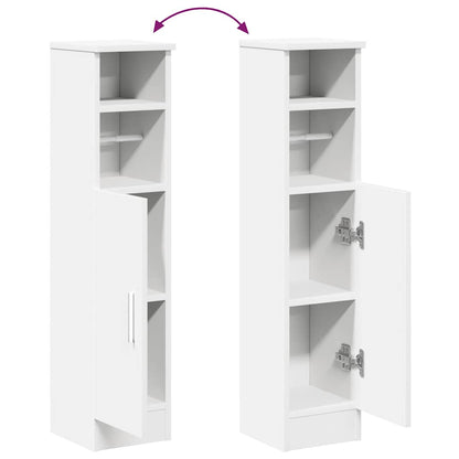 Bathroom Cabinet with Roll Holder White 20.5x22x90 cm