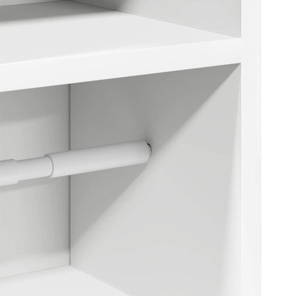 Bathroom Cabinet with Roll Holder White 20.5x22x90 cm