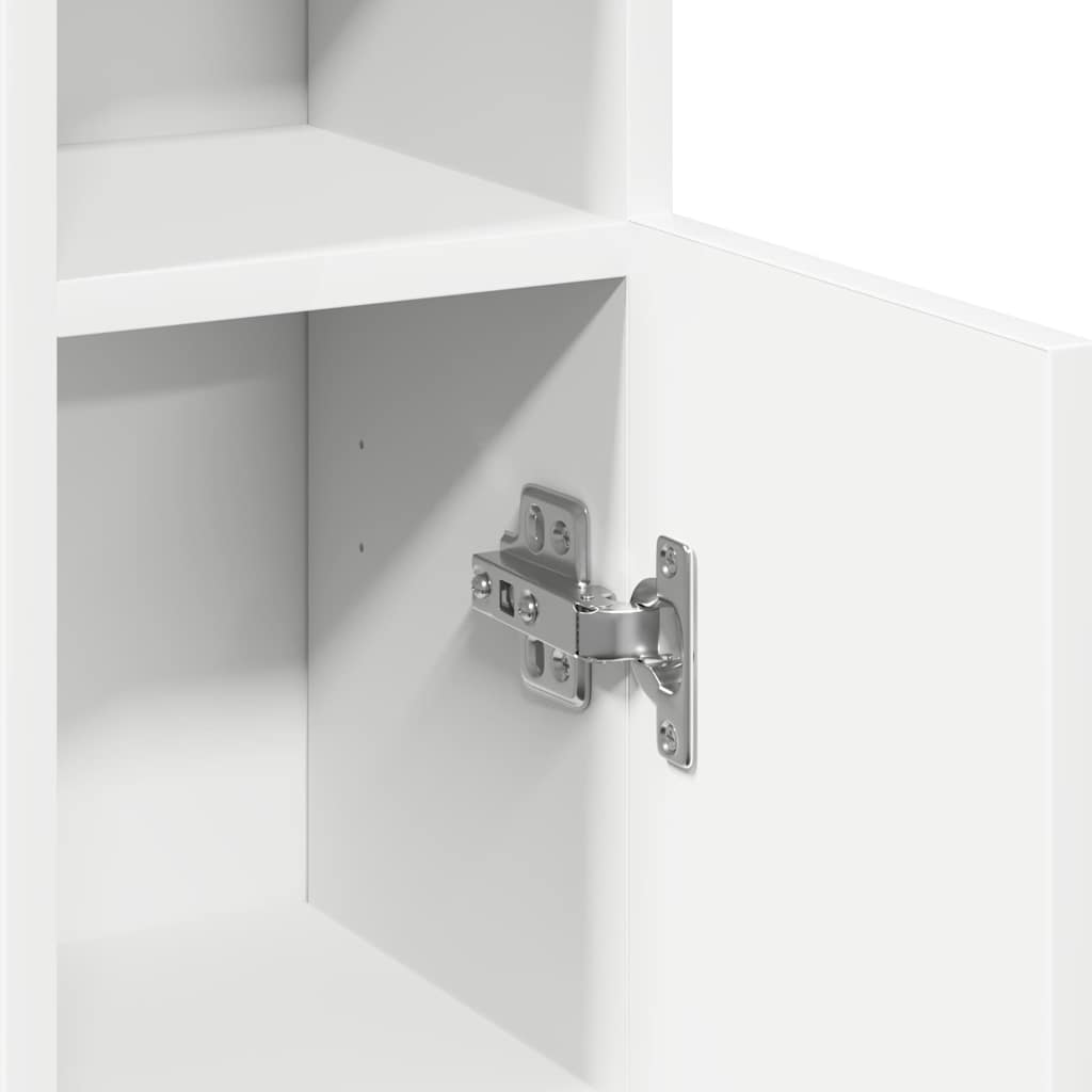 Bathroom Cabinet with Roll Holder White 20.5x22x90 cm