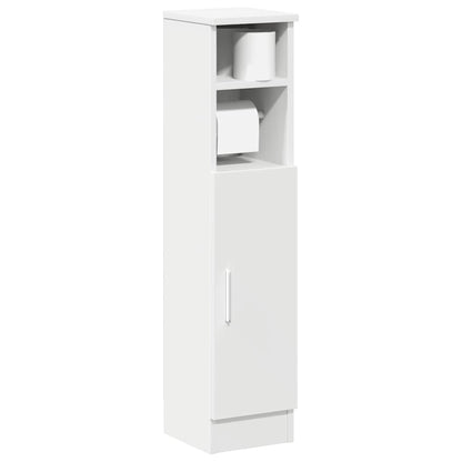 Bathroom Cabinet with Roll Holder White 20.5x22x90 cm