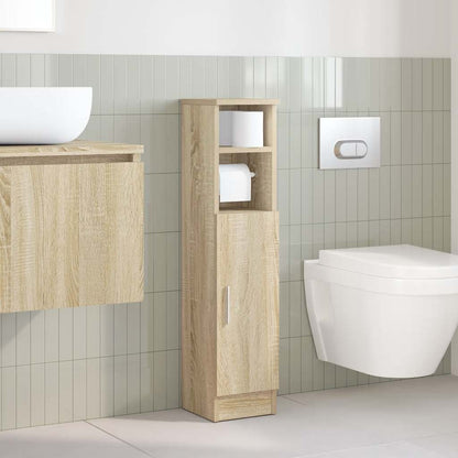 Bathroom Cabinet with Roll Holder Sonoma Oak 20.5x22x90 cm