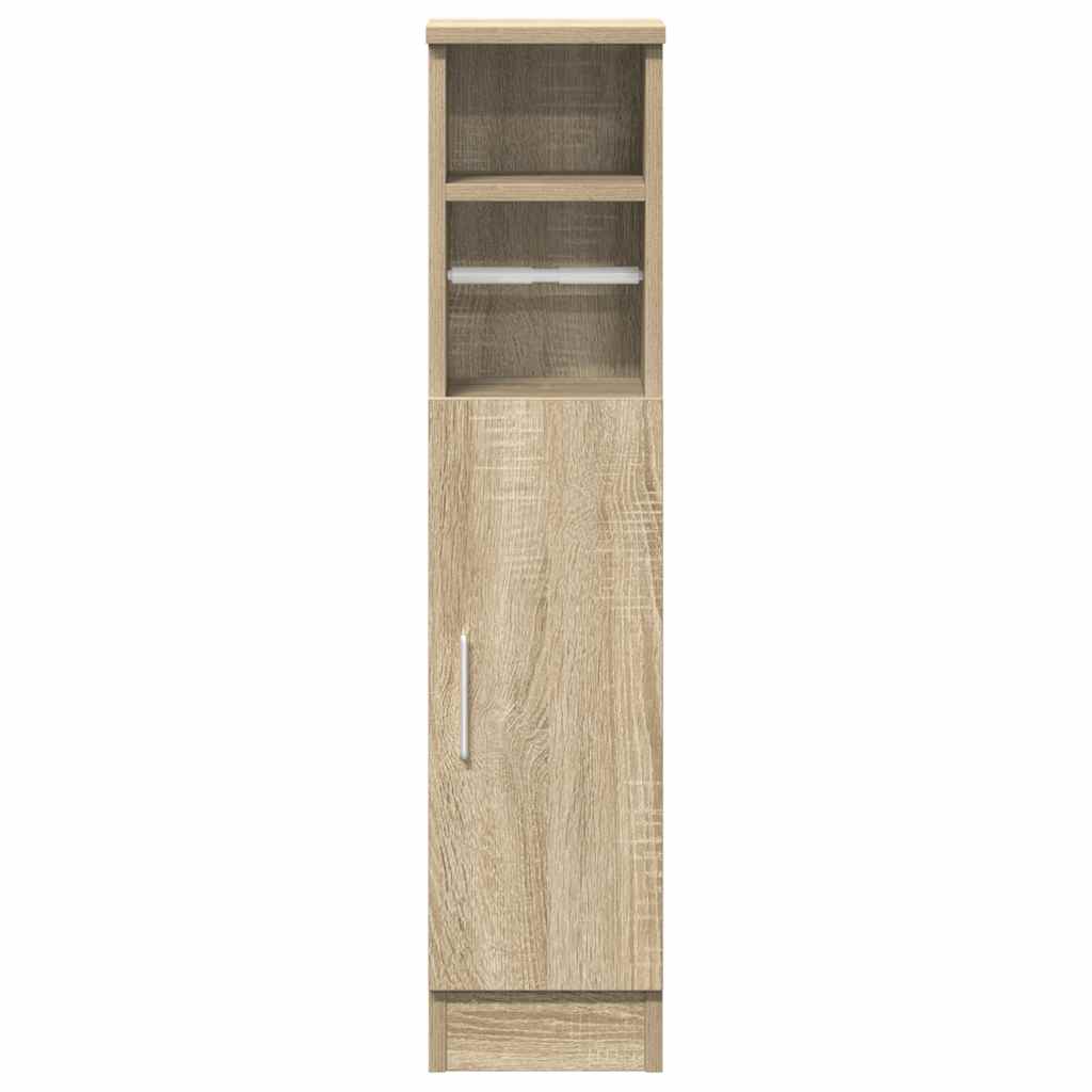 Bathroom Cabinet with Roll Holder Sonoma Oak 20.5x22x90 cm