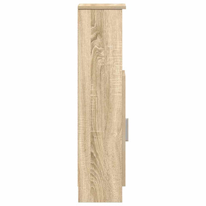 Bathroom Cabinet with Roll Holder Sonoma Oak 20.5x22x90 cm