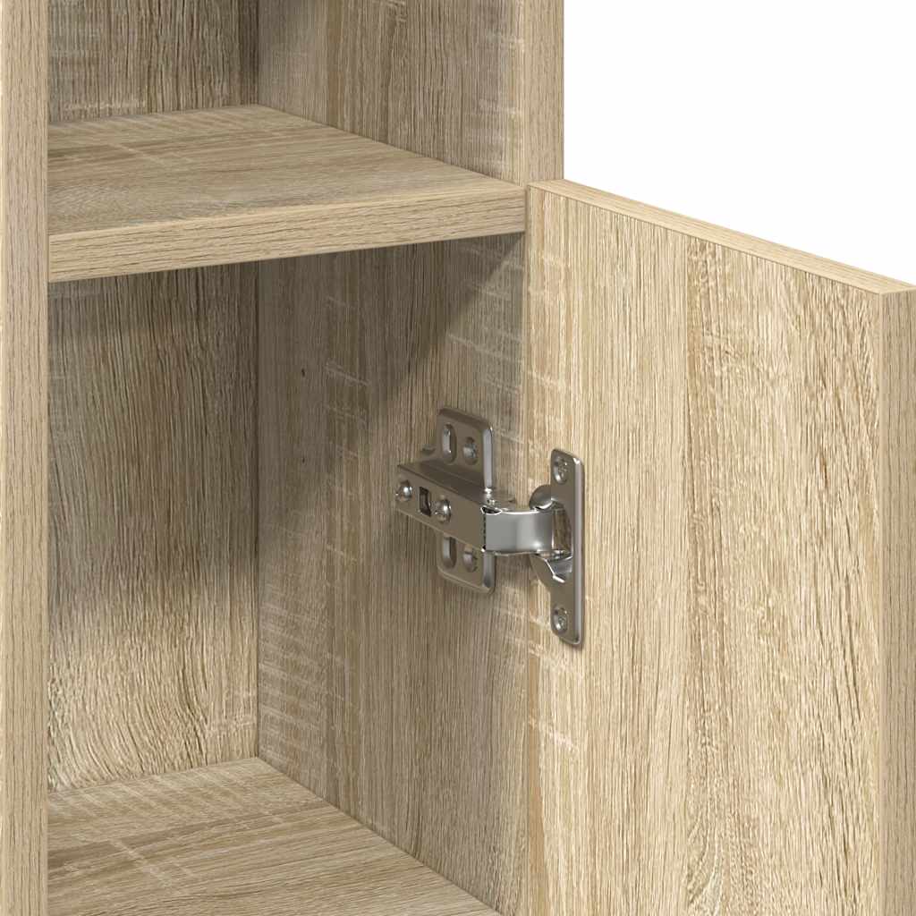 Bathroom Cabinet with Roll Holder Sonoma Oak 20.5x22x90 cm