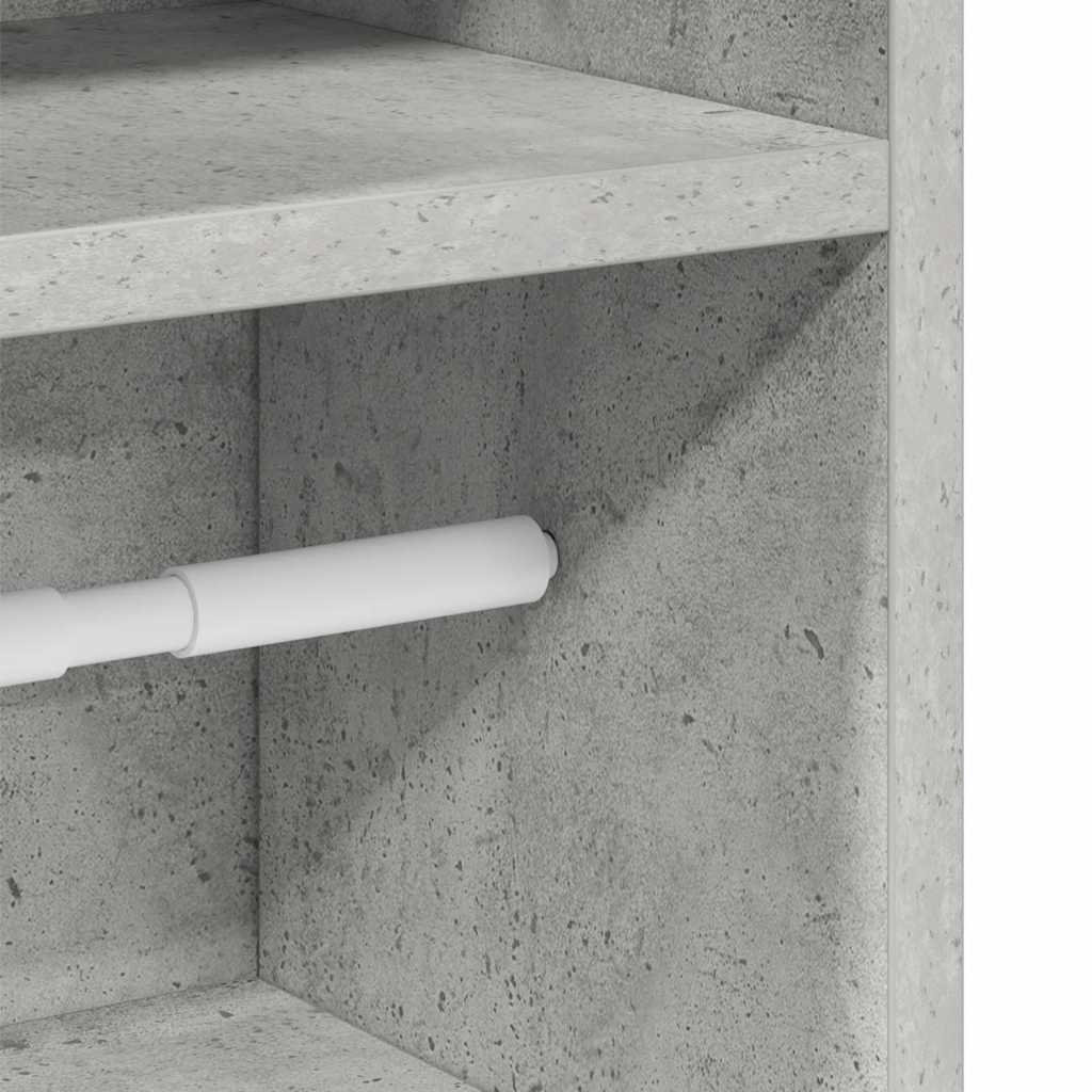 Bathroom Cabinet with Roll Holder Concrete Grey 20.5x22x90 cm