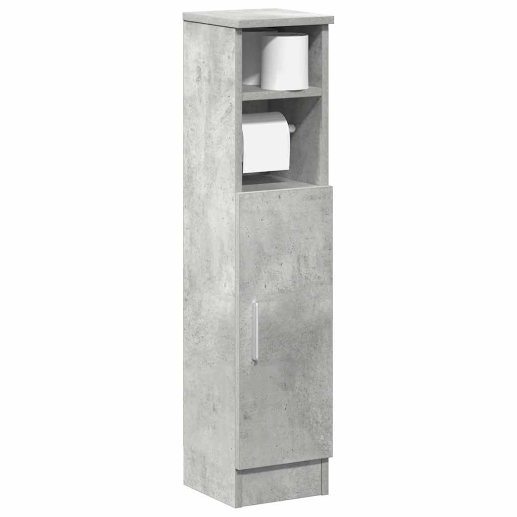 Bathroom Cabinet with Roll Holder Concrete Grey 20.5x22x90 cm