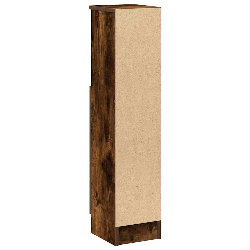 Bathroom Cabinet with Roll Holder Smoked Oak 20.5x22x90 cm