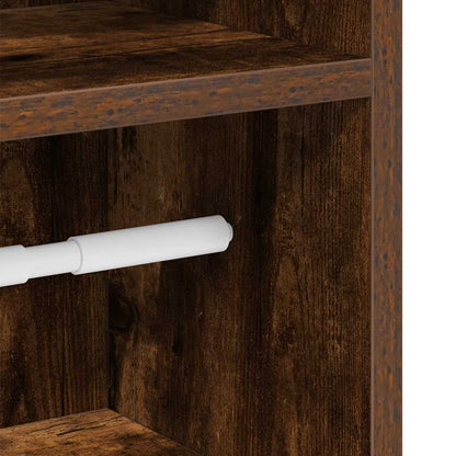 Bathroom Cabinet with Roll Holder Smoked Oak 20.5x22x90 cm