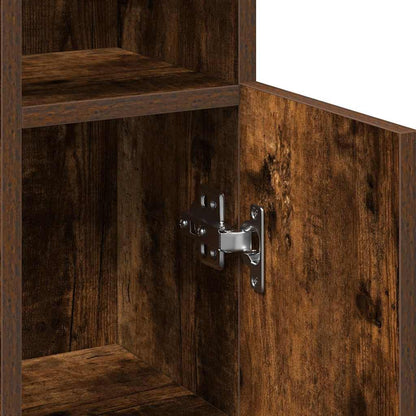 Bathroom Cabinet with Roll Holder Smoked Oak 20.5x22x90 cm